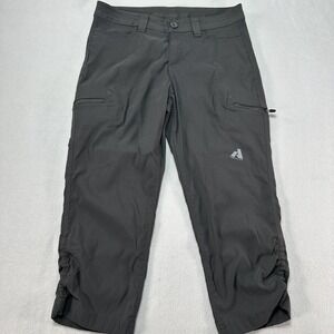 Eddie Bauer First Ascent Pants Women's 4 Gray Stretch Hiking Cargo Outdoor Capri